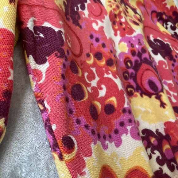 J. Crew Cardigan Women's XS Merino Wool Light Knit Sweater Multicolor Floral - Picture 9 of 11